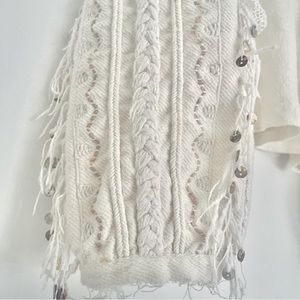 ❗️SOLD❗️Free People Boho Cropped Crochet Long Sleeve Ivory Sweater [Sz. XS]